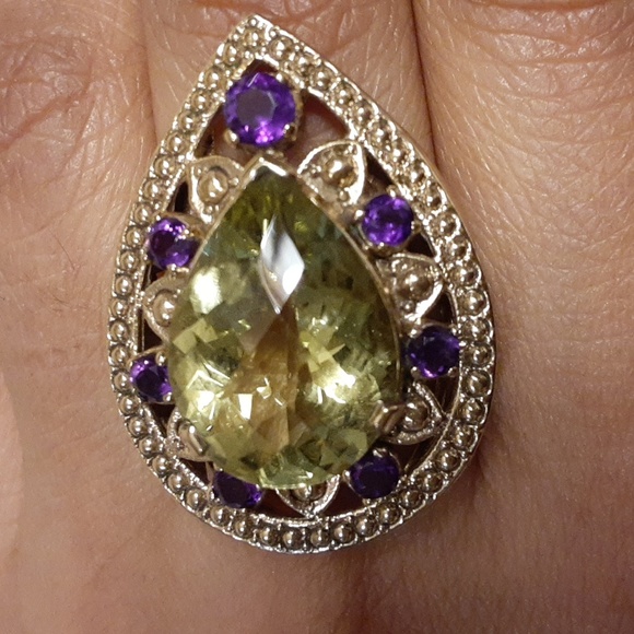❤Bronze, Yellow Gold Colour, Genuine Amethyst and Lemon Quartz. FIRM. - Picture 9 of 17
